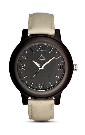GALZIG with beige suede strap - WOOD WATCHES WOODWATCH - ECO-FRIENDLY WATCHES HEADPEACE - HEADPEACE