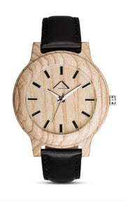 KAPALL with black leather strap - WOOD WATCHES WOODWATCH - ECO-FRIENDLY WATCHES HEADPEACE - HEADPEACE