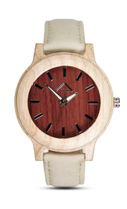 KUCHEN with beige suede strap - WOOD WATCHES WOODWATCH - ECO-FRIENDLY WATCHES HEADPEACE - HEADPEACE