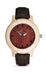 KUCHEN with dark brown suede strap - WOOD WATCHES WOODWATCH - ECO-FRIENDLY WATCHES HEADPEACE - HEADPEACE