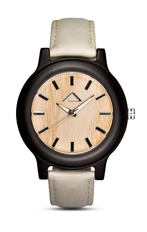 PATTERIOL with beige suede leather strap - WOOD WATCHES WOODWATCH - ECO-FRIENDLY WATCHES HEADPEACE - HEADPEACE