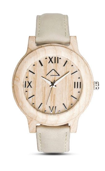 VALLUGA with beige suede strap - WOOD WATCHES WOODWATCH - ECO-FRIENDLY WATCHES HEADPEACE - HEADPEACE